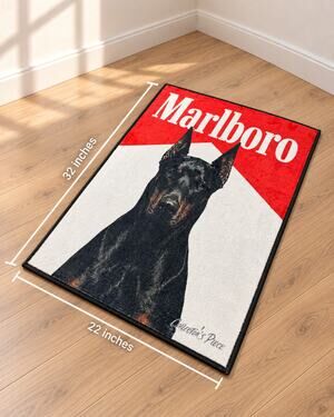 Doberman Statement Plush Rug – 22″ × 32″
